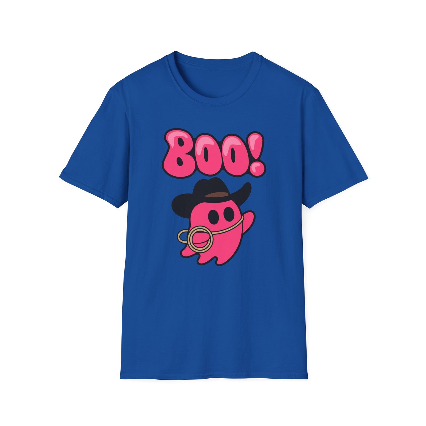 Cute Ghost Cowboy T-Shirt, Fun Graphic Tee, Unisex Halloween Apparel, Perfect Gift for Kids & Adults, Quirky Costume Tee