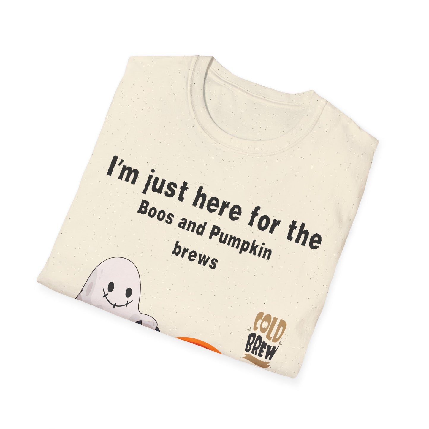 Halloween Ghostly Vibes T-Shirt, Boo's and Pumpkin Brews Tee, Unisex Casual Wear, Autumn Fashion, Spooky Season Clothing