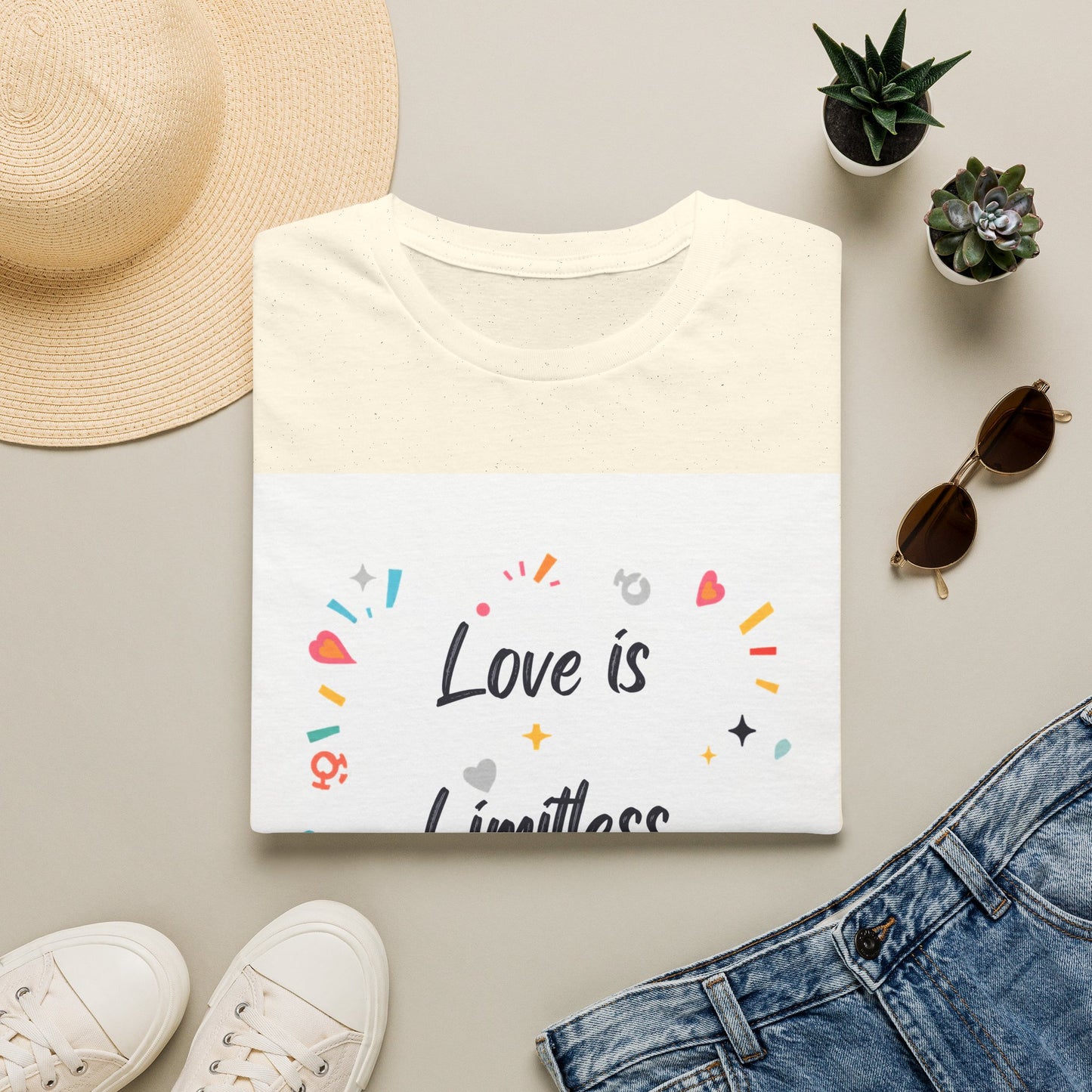 Love Is Limitless T-Shirt | Inspirational Pride Rainbow Heart Design