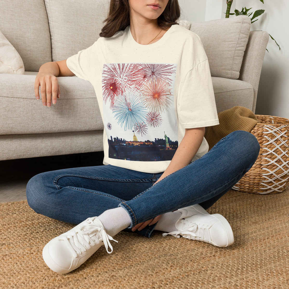 Fireworks Burst T-Shirt | Patriotic Sparkler Celebration Tee