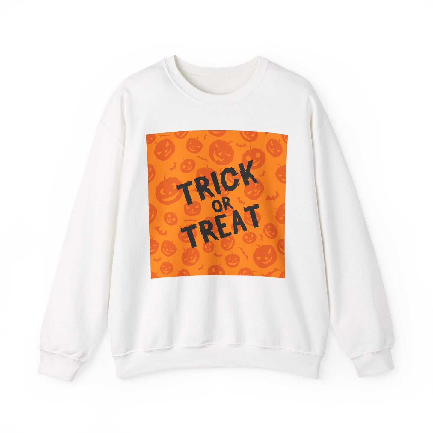 Halloween Trick or Treat Crewneck Sweatshirt, Cozy Fall Apparel, Unisex Sweater, Festive Halloween Sweater, Pumpkin Theme Sweatshirt