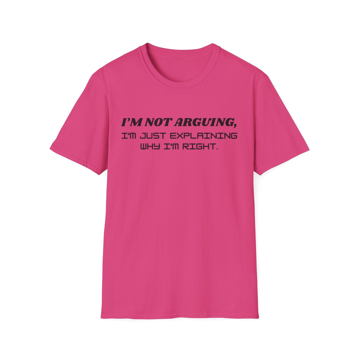 I'm Not Arguing Unisex Softstyle T-Shirt, Funny Quote Tee, Gift for Friends, Humor T-Shirt, Casual Wear, Everyday T-Shirt