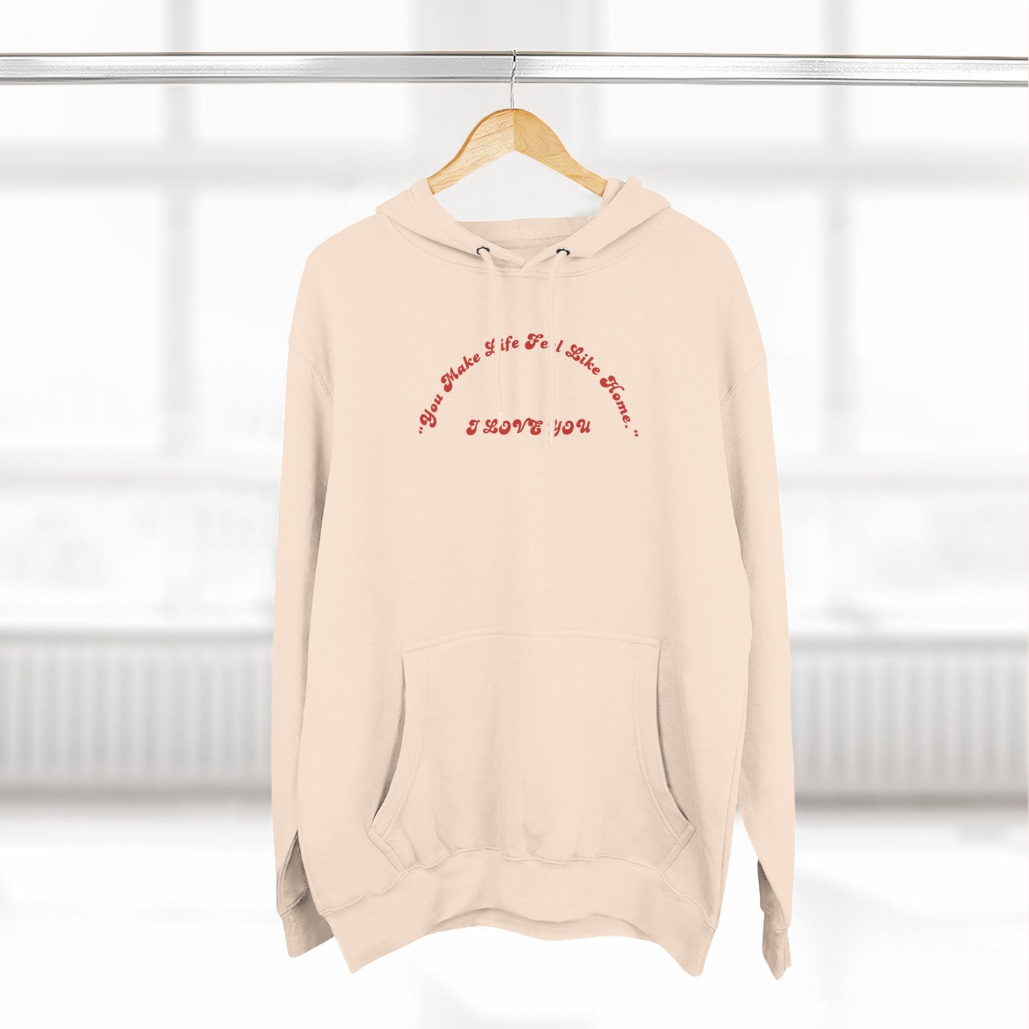 Minimalist White Hoodie with Red Script – 'I Hope You' Comfort Pullover