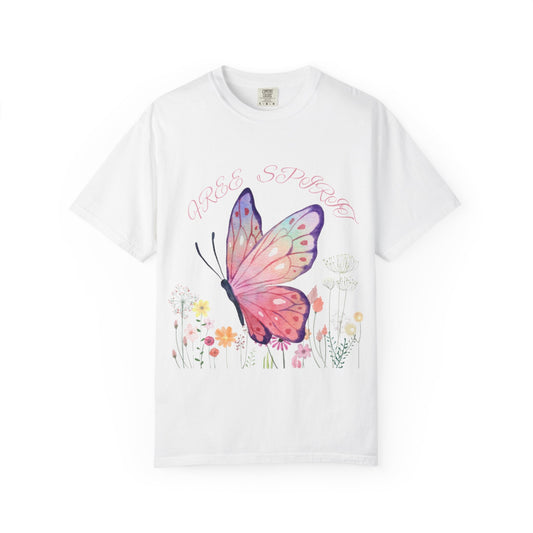 Butterfly Meadow T-Shirt, Colorful Graphic Tee for Nature Lovers, Spring Fashion, Gift for Her, Eco-Friendly Apparel