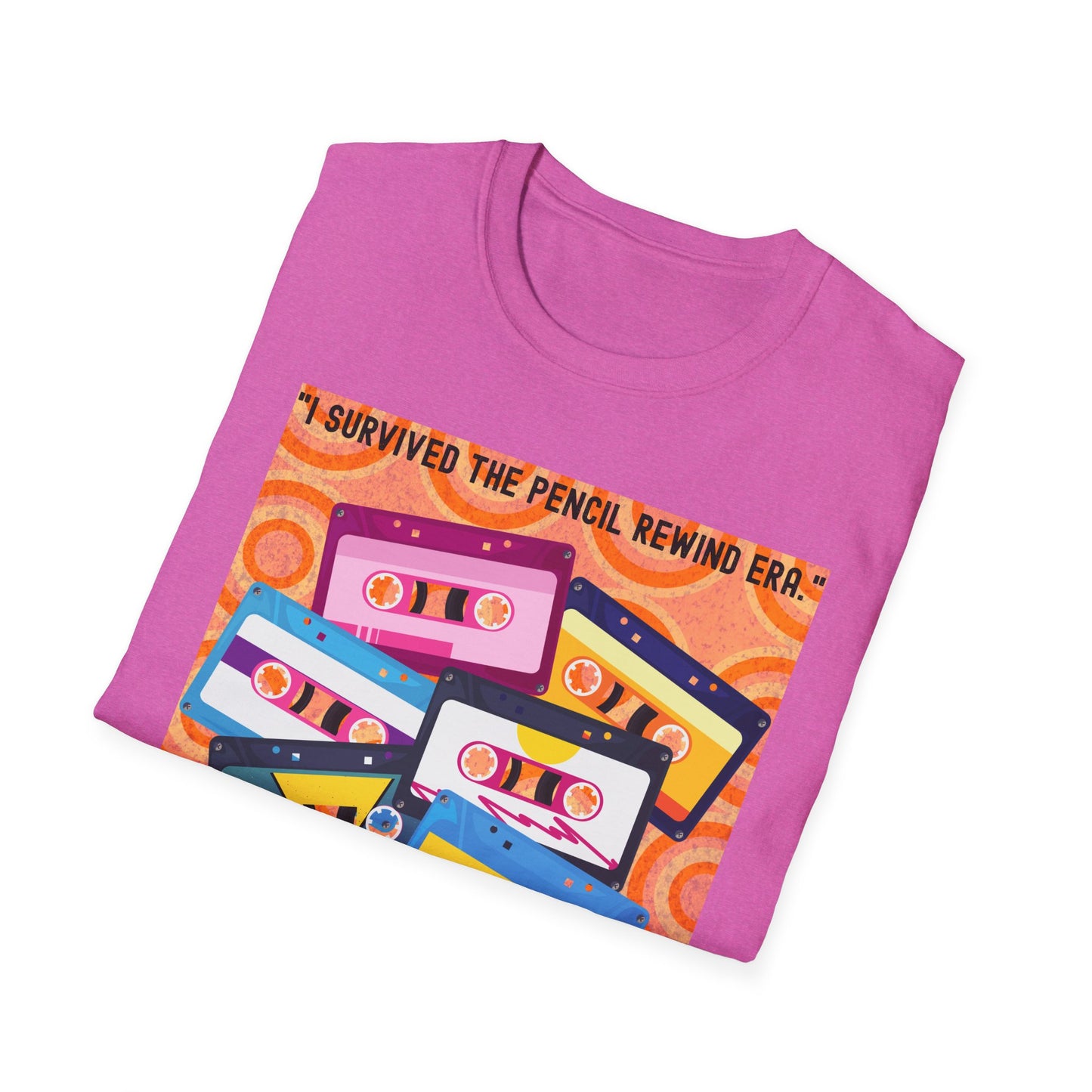 Vintage 90s T-Shirt, Retro Graphic Tee, I Survived the Pencil Rewind Era, Gift for Music Lovers, Nostalgic Apparel
