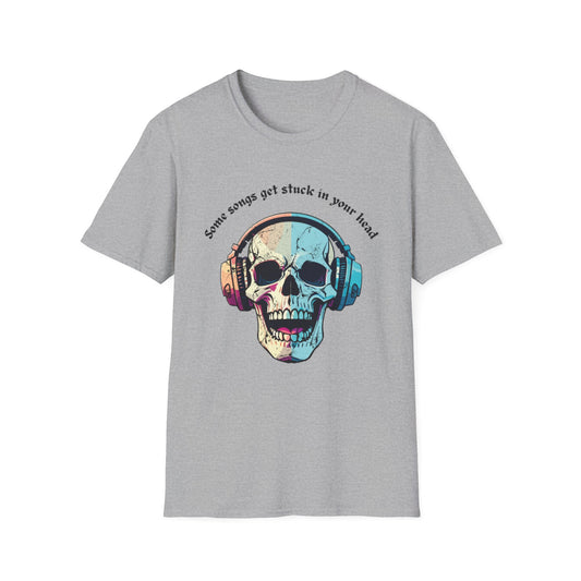 Skull Music T-Shirt - Cool Graphic Tee for Music Lovers, Perfect Gift for Halloween, Birthday, Concerts, Casual Wear, Soft And Comfy