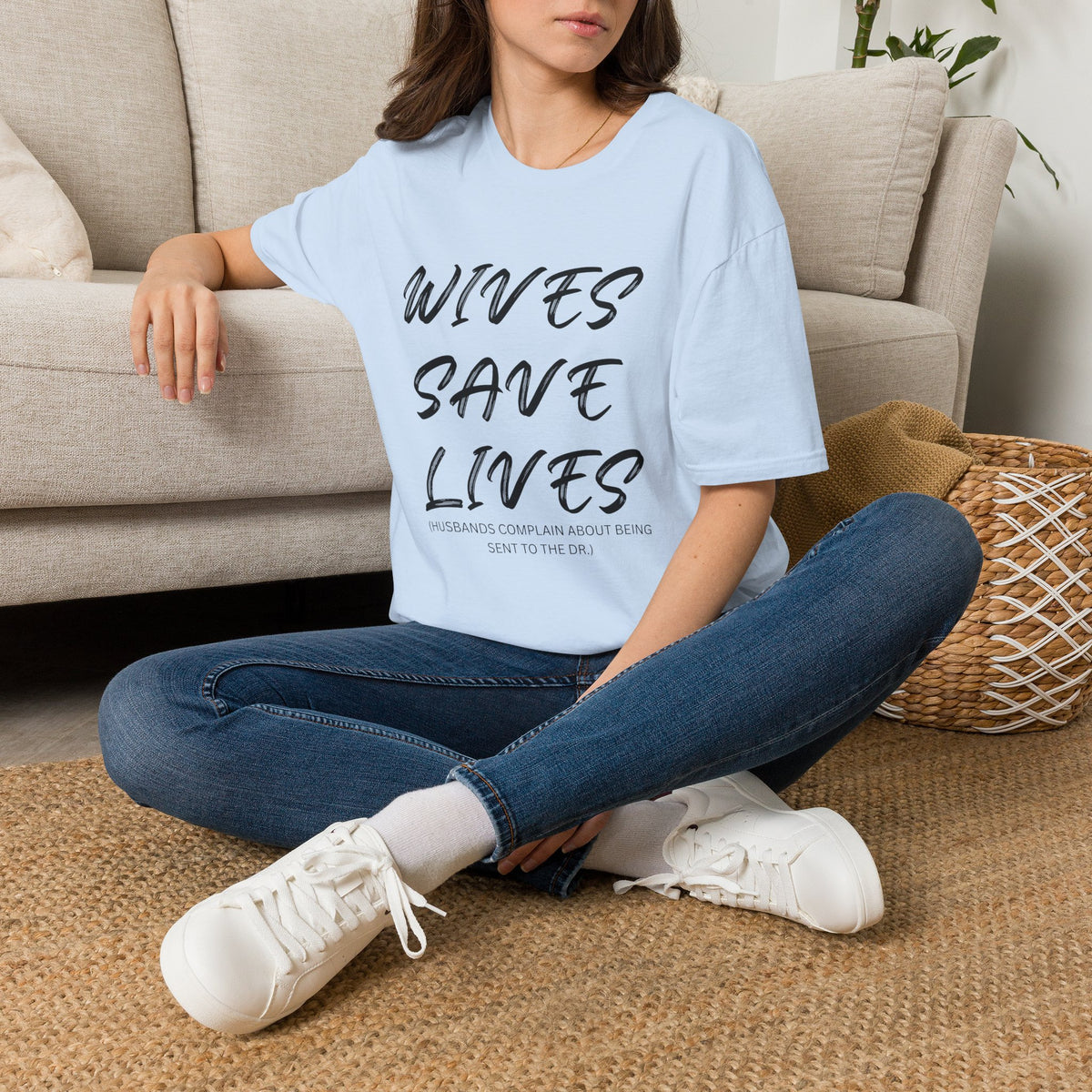 Wives Save Lives T-Shirt | Script Typography, Awareness Tee