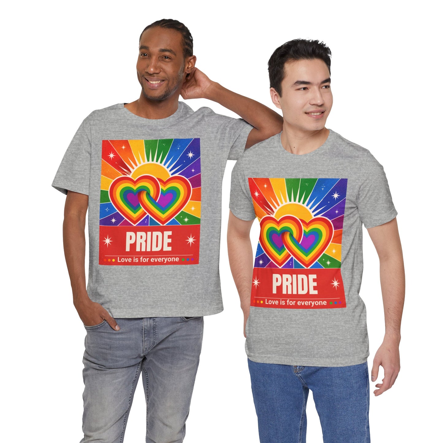 Rainbow Double Hearts Pride Tee | Love Is For Everyone