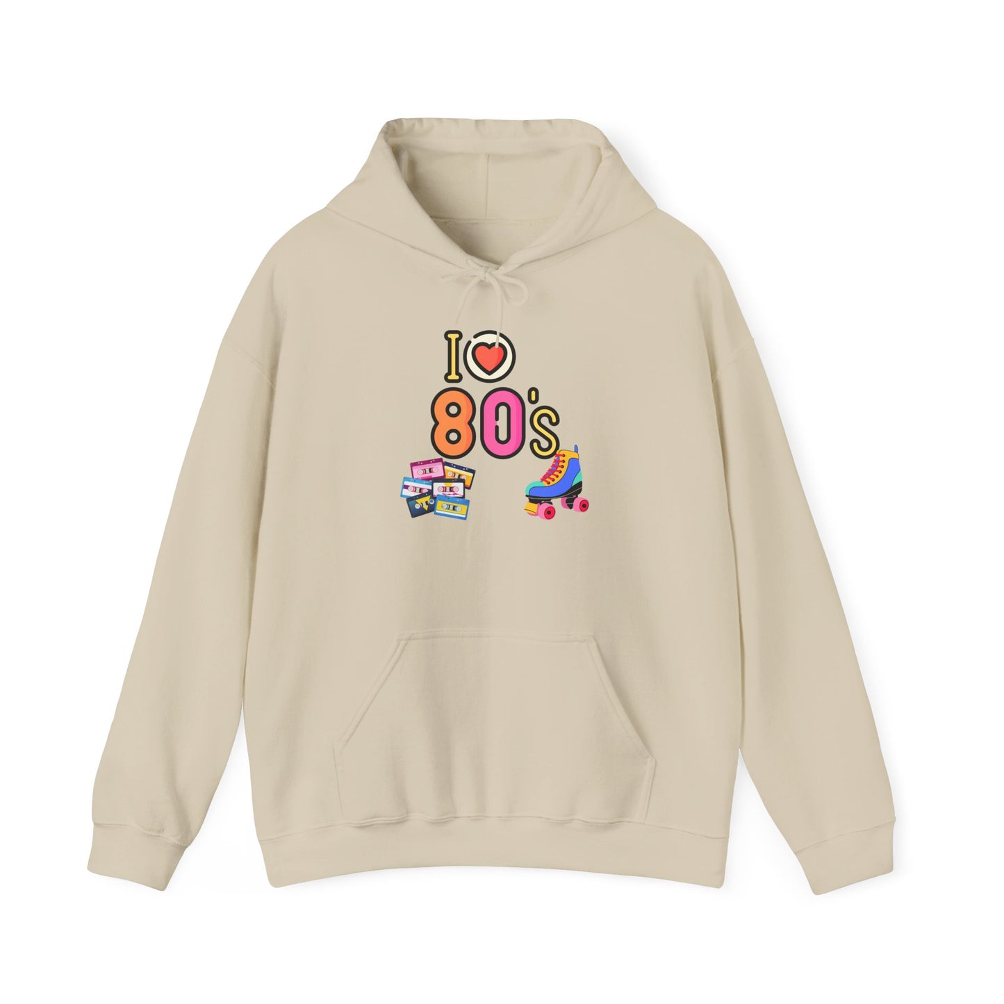 I Love 80s Roller Skate Hoodie | Retro 80s Neon Graphic