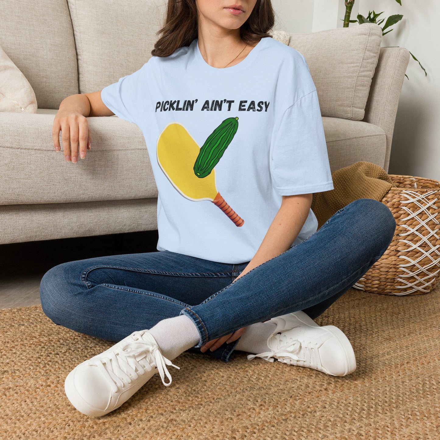 Picklin' Ain't Easy Pickleball Paddle T-Shirt | Funny Pickleball Shirt