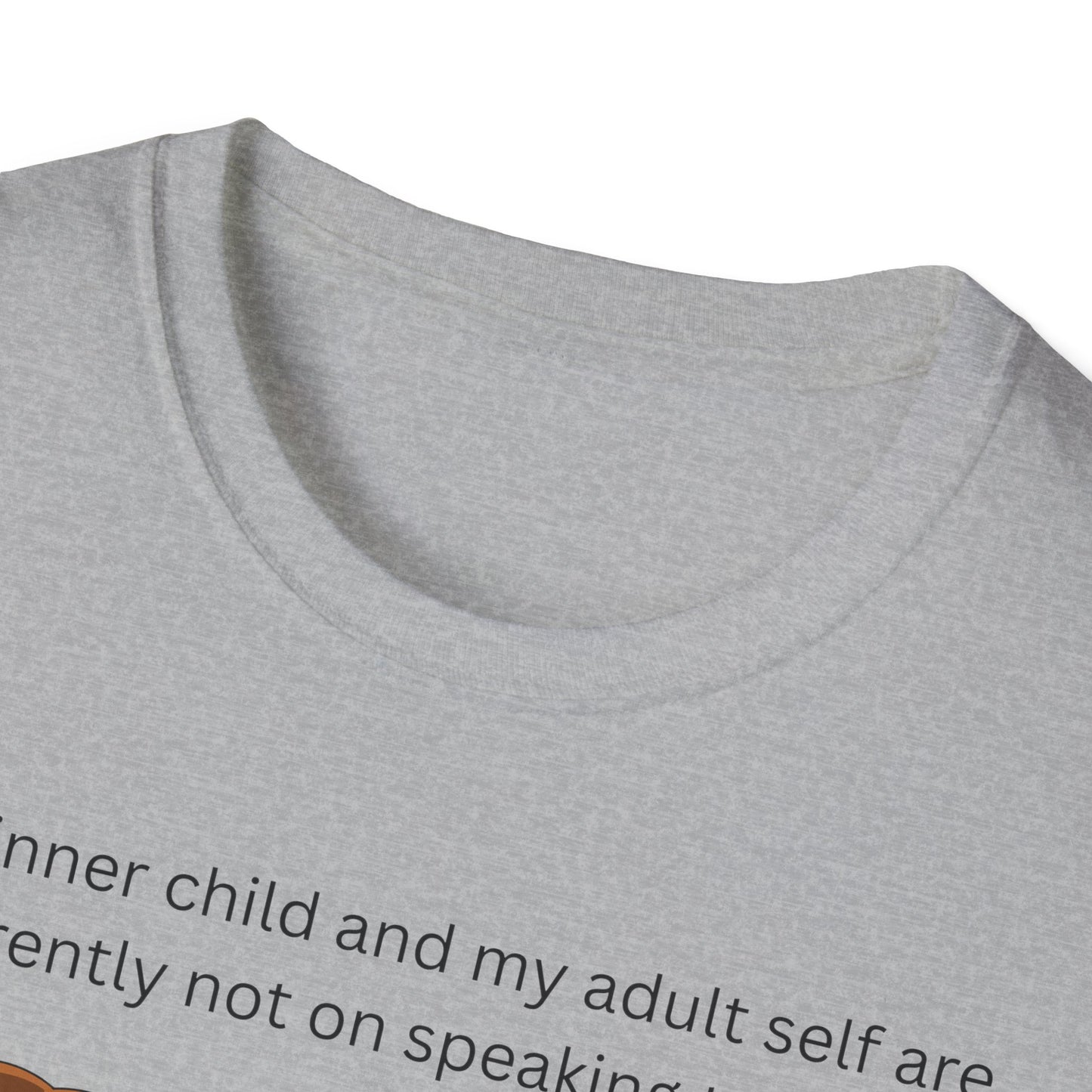 My Inner Child T-Shirt, Unisex Softstyle Tee, Funny Quotes Shirt, Gift for Self-Reflection, Casual Wear, Therapy Humor Shirt