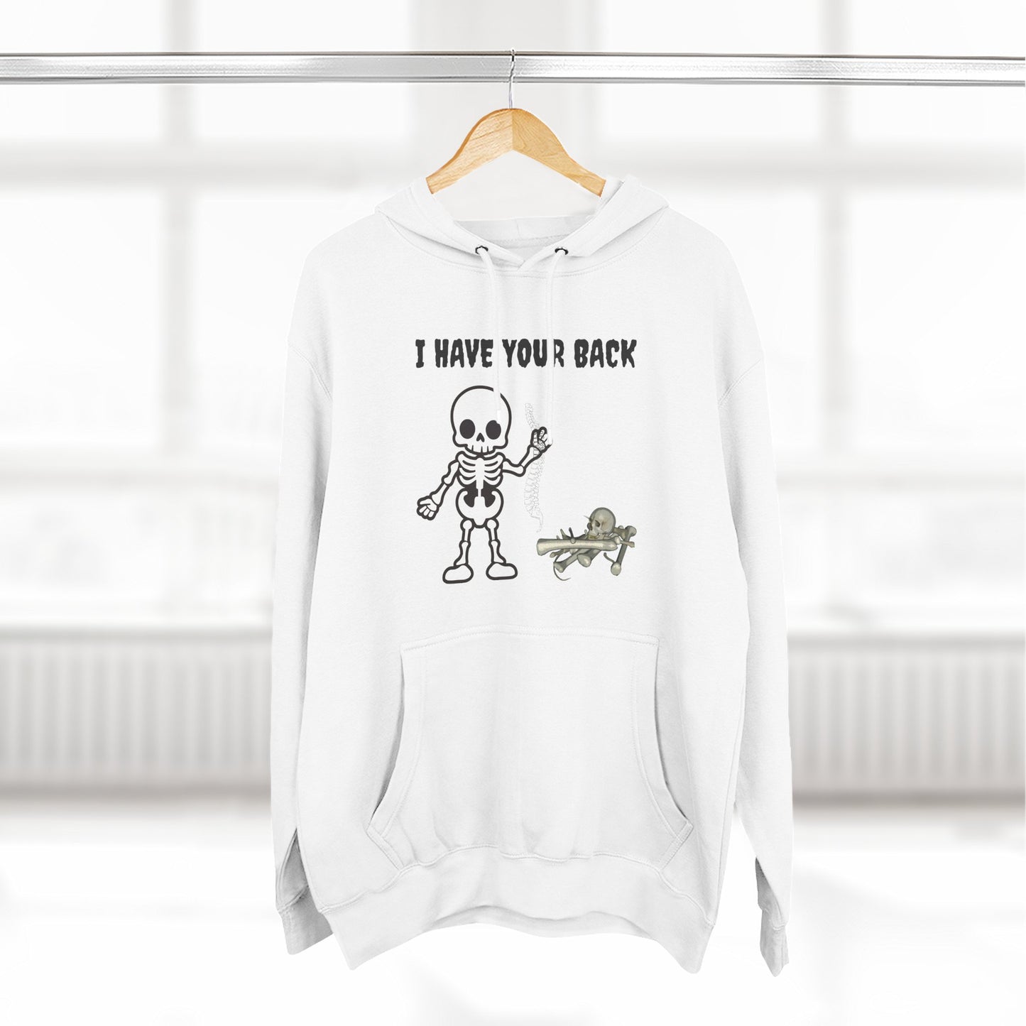 Skeleton Support Fleece Hoodie, Funny Sweatshirt, Unique Gift for Halloween, Cozy Fall Wear, Unisex Hoodie