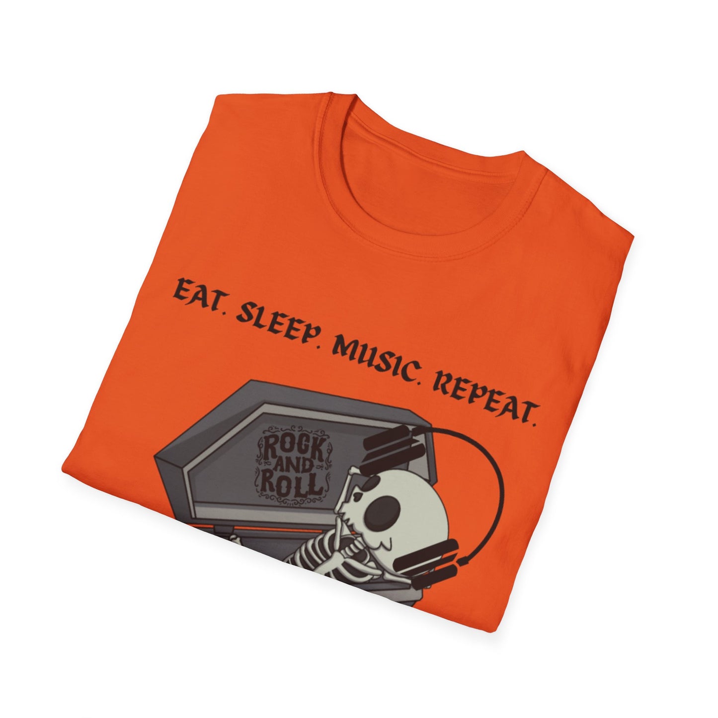 Skeleton Music Vibes Unisex Softstyle T-Shirt | Rock Music Lovers Tee, Concert Shirt, Halloween Apparel, Gift for Musicians