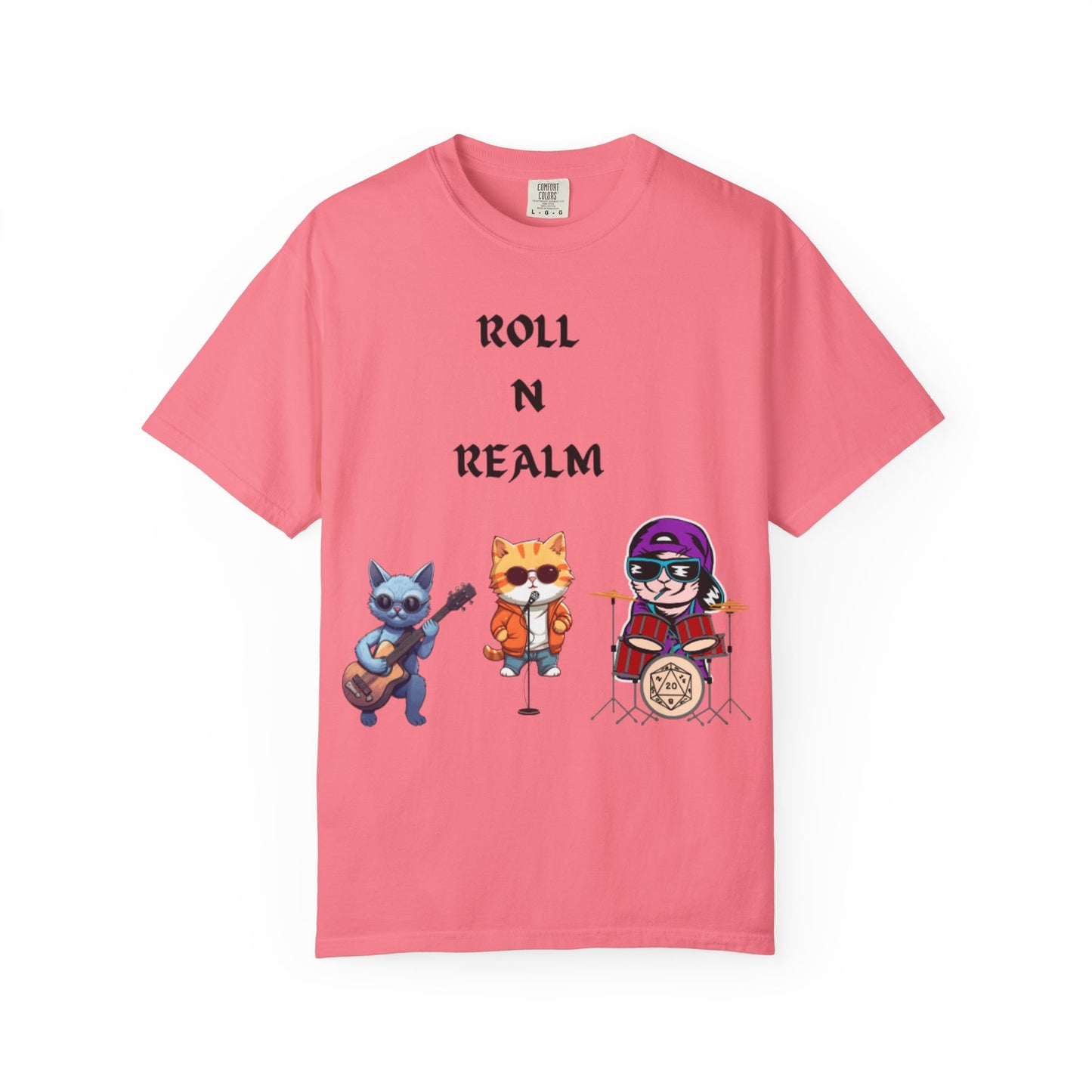 Rockin' Cat Band Tee - Unisex Garment-Dyed T-Shirt, Fun Music Shirt, Gift for Cat Lovers, Concert Attire, Casual Everyday Wear