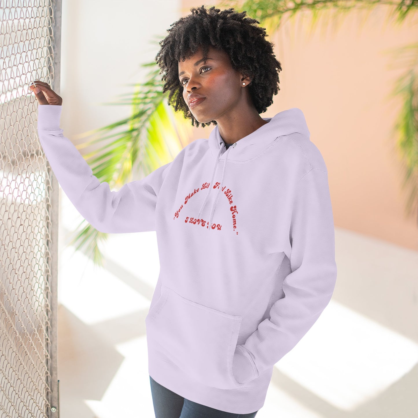 Minimalist White Hoodie with Red Script – 'I Hope You' Comfort Pullover
