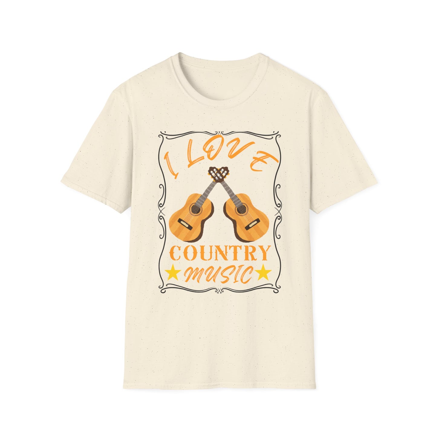 I Love Country Music T-Shirt | Acoustic Guitar Design