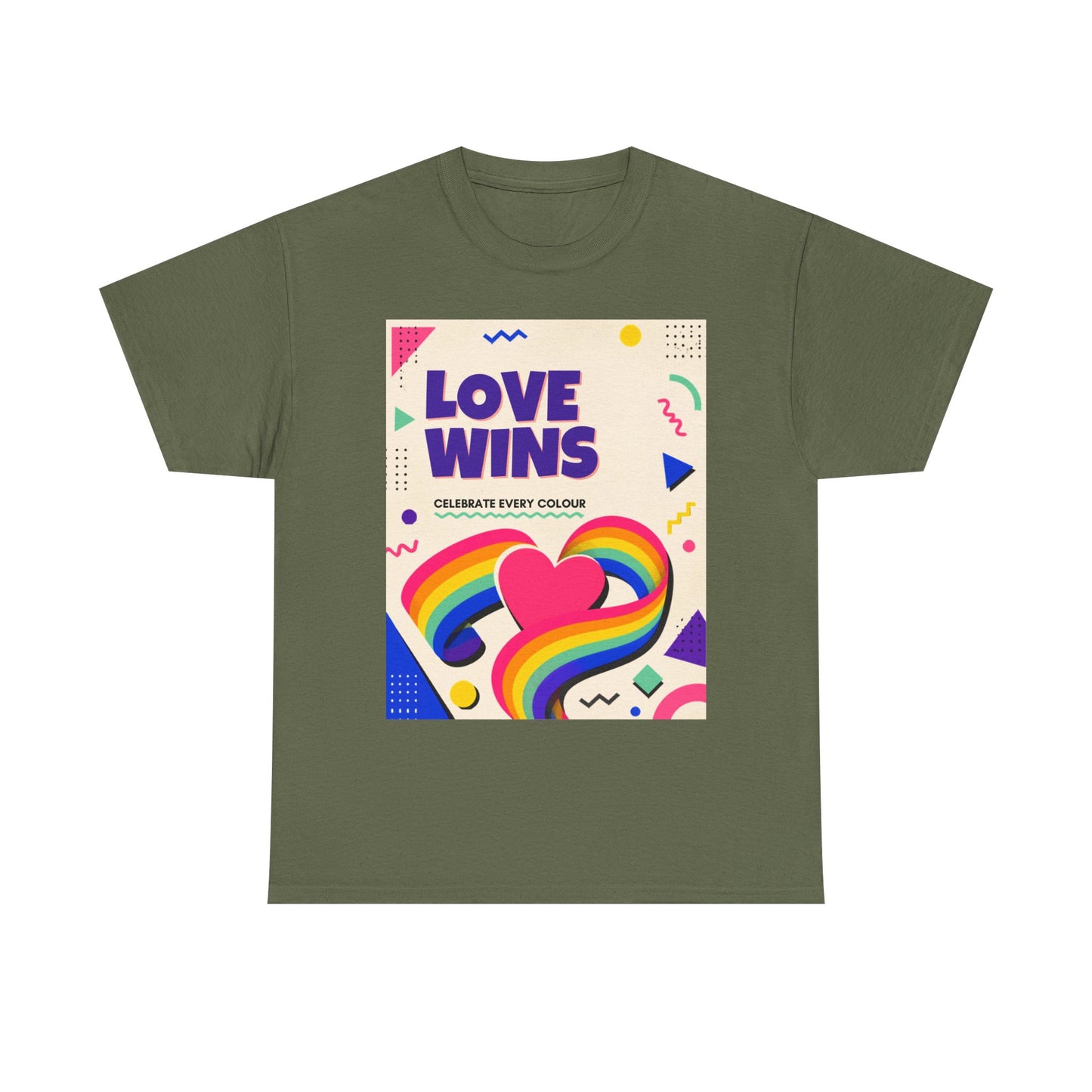 Love Wins rainbow heart T-Shirt | Pride graphic tee, colorful celebration design