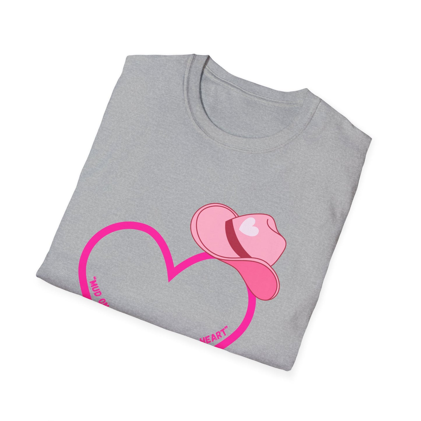 Pink Cowboy Hat Heart T-Shirt | Western Heart Graphic Tee