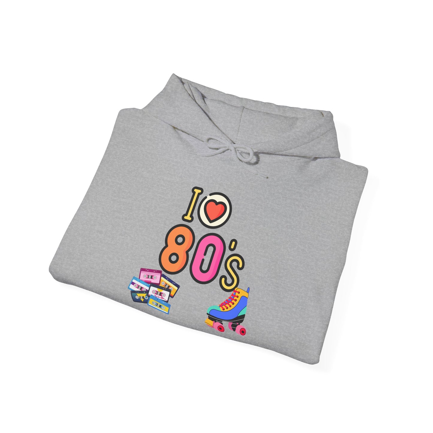 I Love 80s Roller Skate Hoodie | Retro 80s Neon Graphic