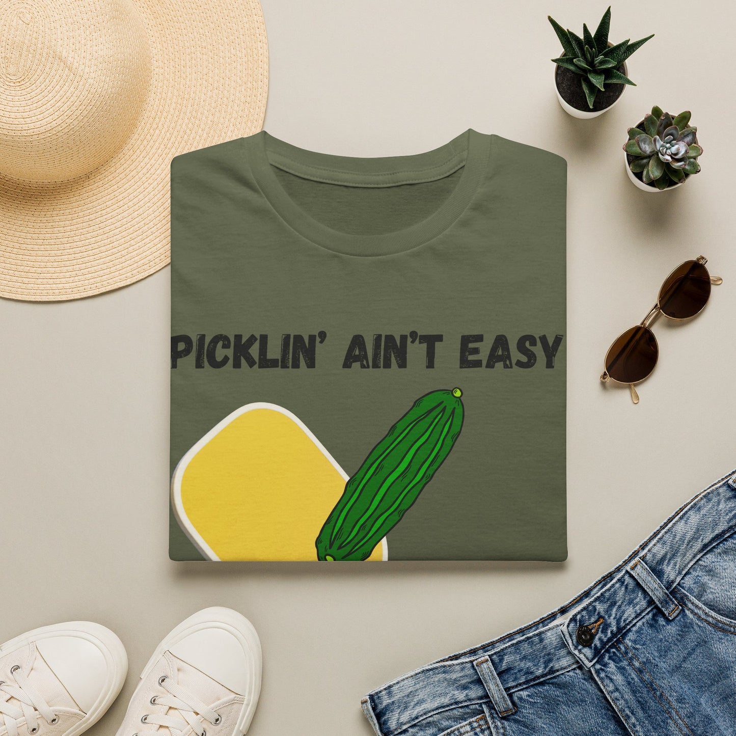 Picklin' Ain't Easy Pickleball Paddle T-Shirt | Funny Pickleball Shirt