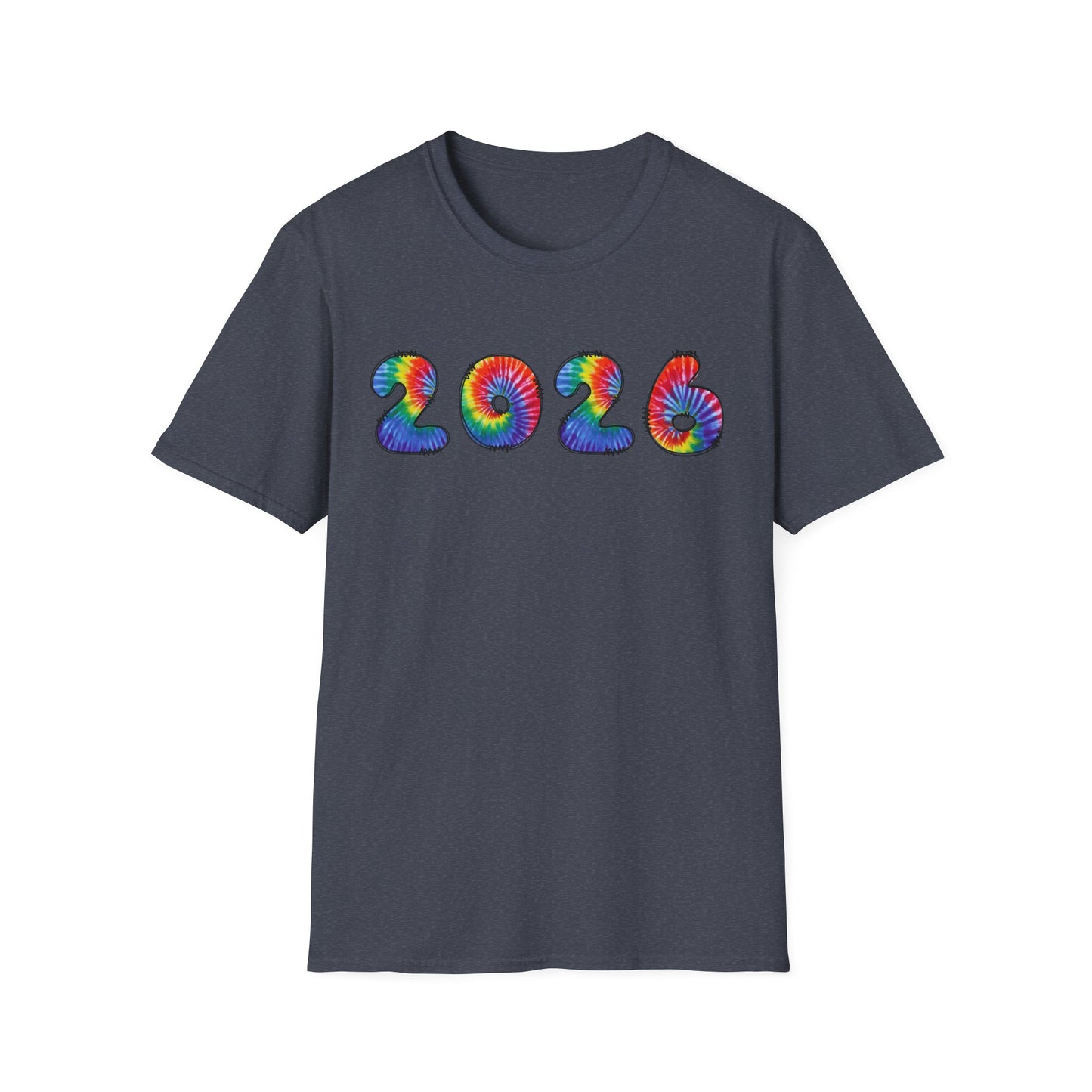 Tie Dye 2026 T-Shirt | Colorful Swirl Number Tee