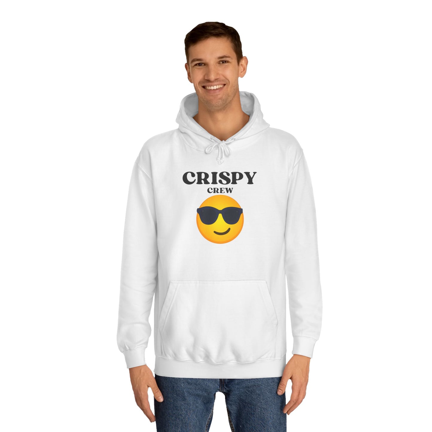 Crispy Crew Unisex College Hoodie, Funny Sweatshirt, Gift for Students, Casual Apparel, College Life Hoodie, Emojis, Comfortable Wear