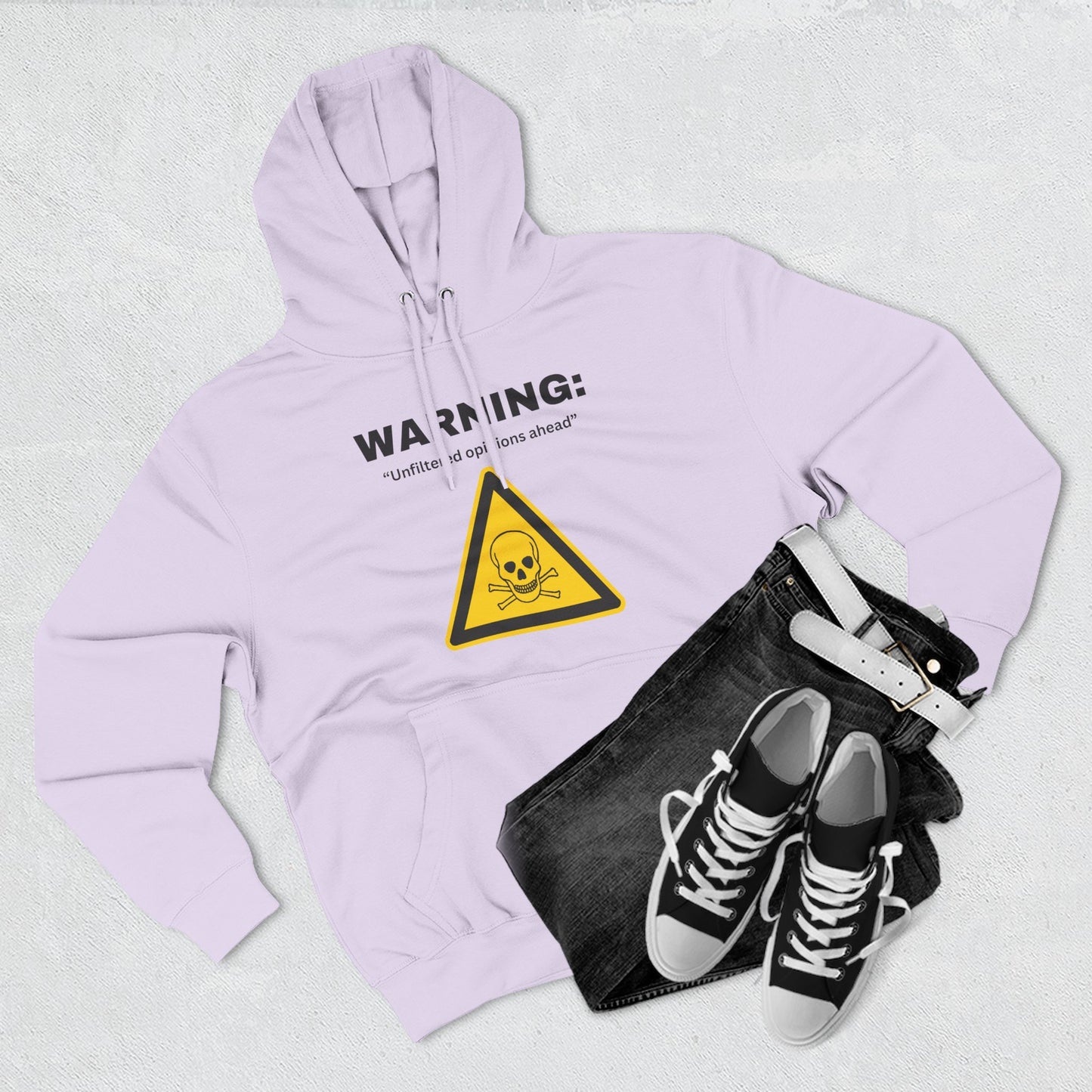 Warning Toxic Chemical Skull Triangle Hoodie | Hazard Symbol Graphic