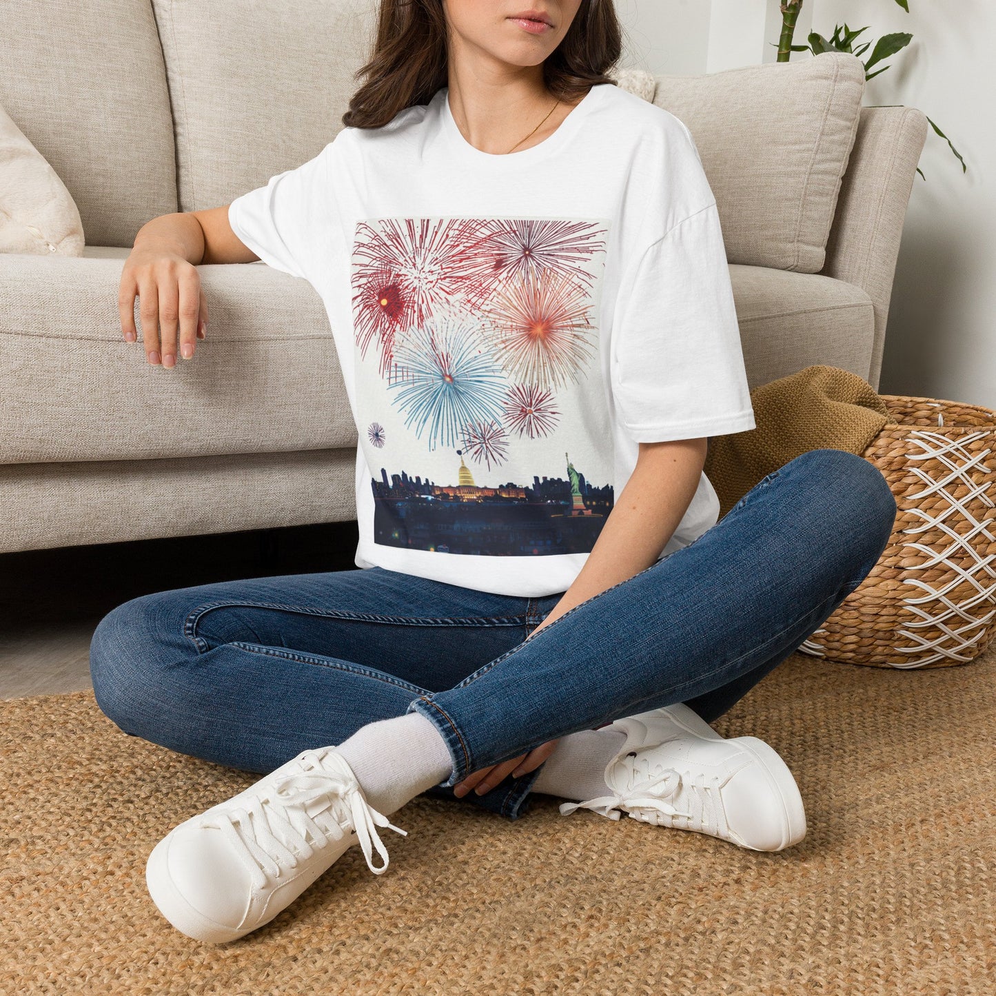 Fireworks Burst T-Shirt | Patriotic Sparkler Celebration Tee