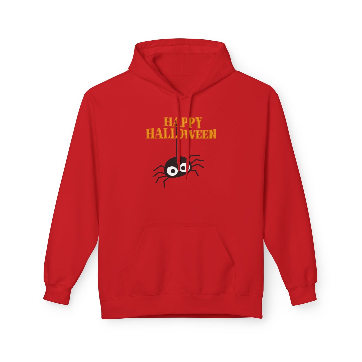 Happy Halloween Spider Hoodie, Unisex Fleece Hoodie, Cozy Fall Fashion, Halloween Costume, Spooky Season Apparel, Trick or Treat Sweater