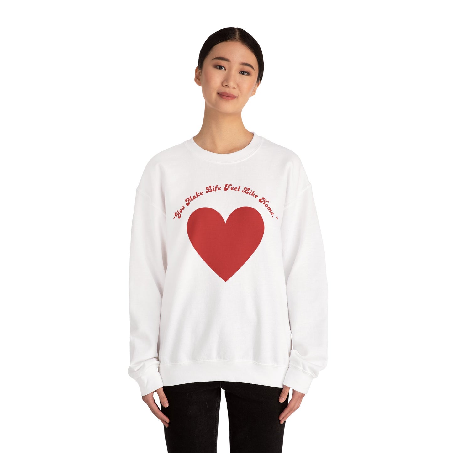 Red Heart Crewneck Sweatshirt | Minimal Love Graphic