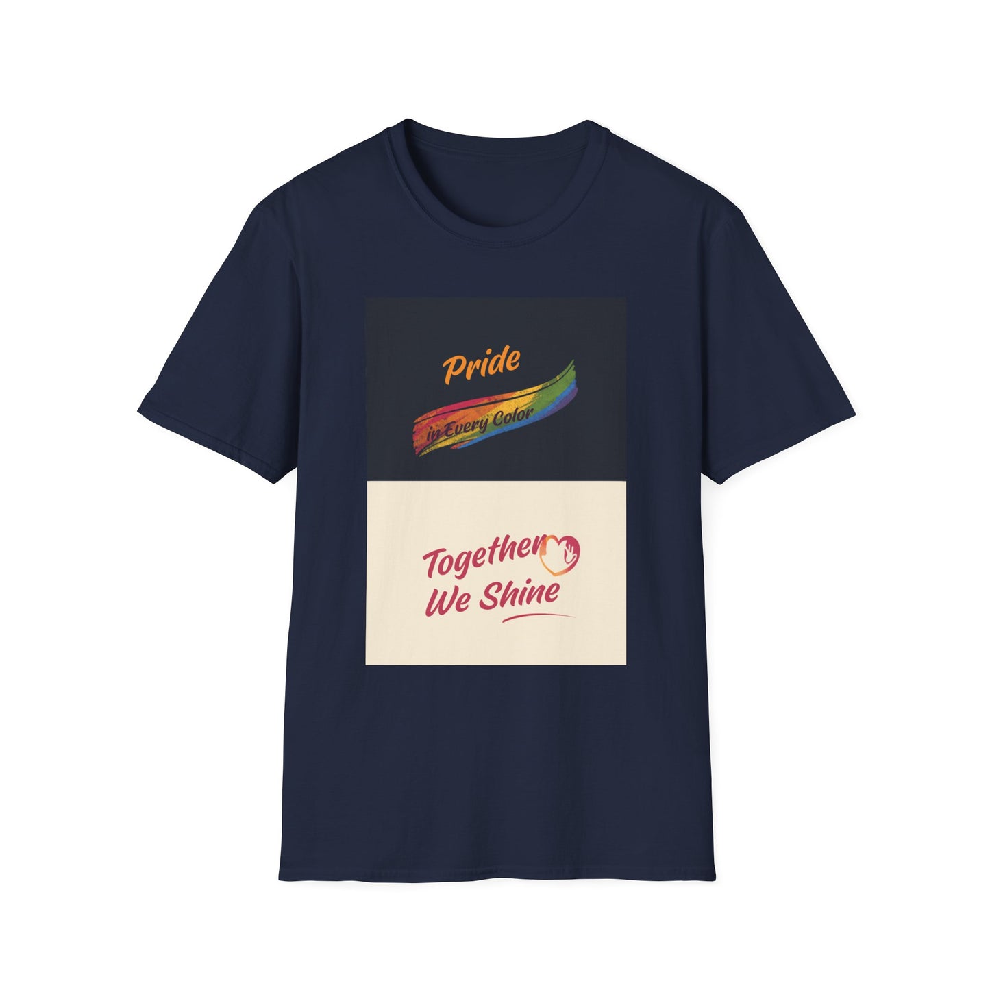 Pride Rainbow Brushstroke Together We Shine T-Shirt | LGBTQ+ Pride Tee