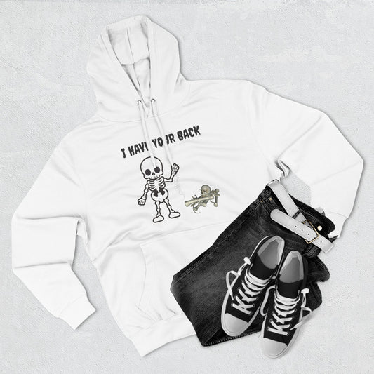 Skeleton Support Fleece Hoodie, Funny Sweatshirt, Unique Gift for Halloween, Cozy Fall Wear, Unisex Hoodie