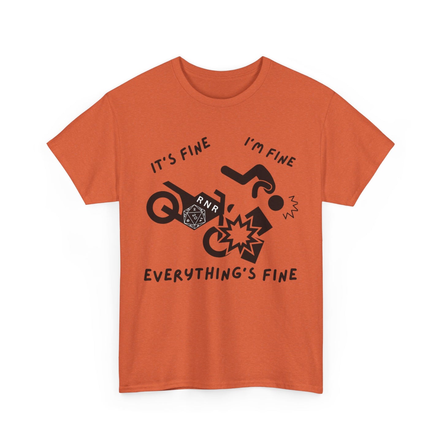 Everything's Fine Unisex Heavy Cotton Tee - Graphic Tee for Relaxed Vibes