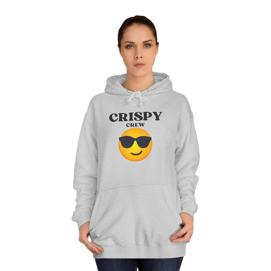 Crispy Crew Unisex College Hoodie, Funny Sweatshirt, Gift for Students, Casual Apparel, College Life Hoodie, Emojis, Comfortable Wear