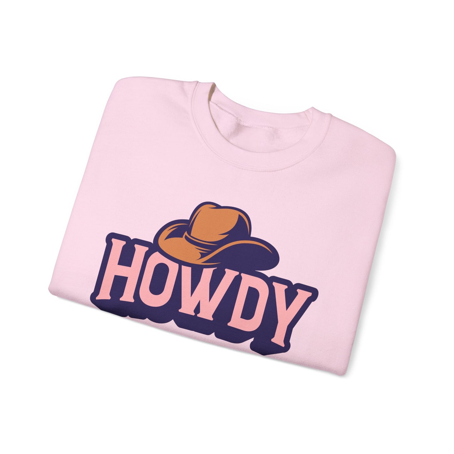 Howdy Cowboy Hat crewneck sweatshirt | Western graphic, New in Town text