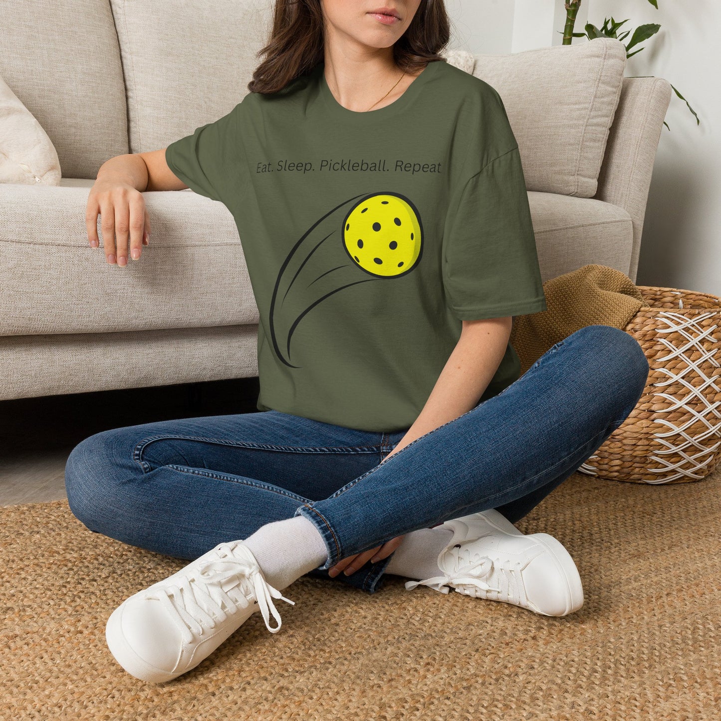 Eat. Sleep. Pickleball. Repeat. T-Shirt | Pickleball Ball Graphic Tee