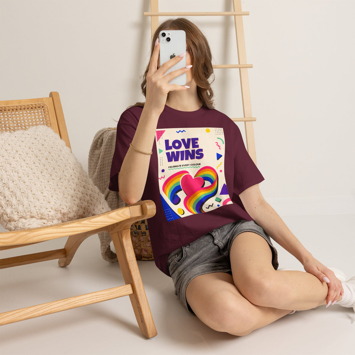 Love Wins rainbow heart T-Shirt | Pride graphic tee, colorful celebration design