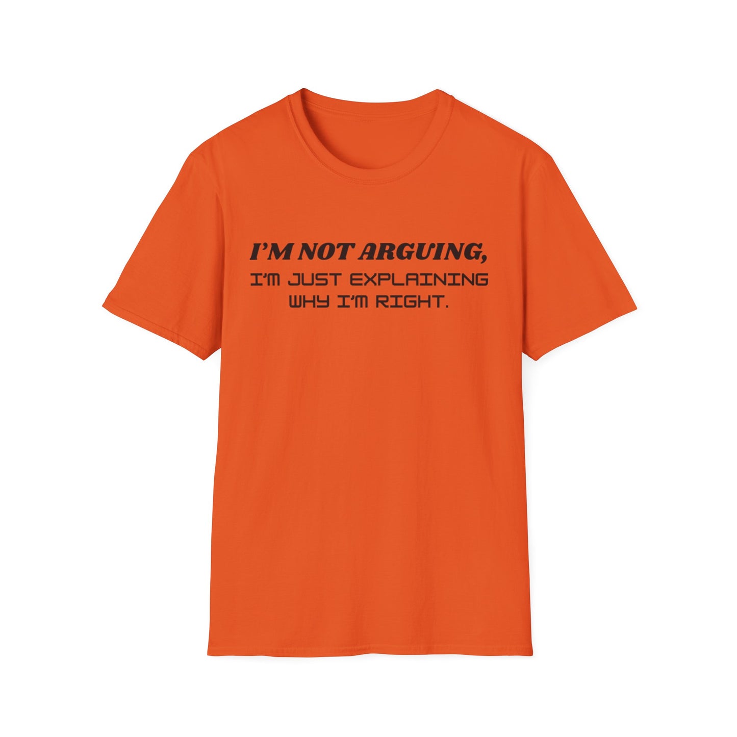 I'm Not Arguing Unisex Softstyle T-Shirt, Funny Quote Tee, Gift for Friends, Humor T-Shirt, Casual Wear, Everyday T-Shirt