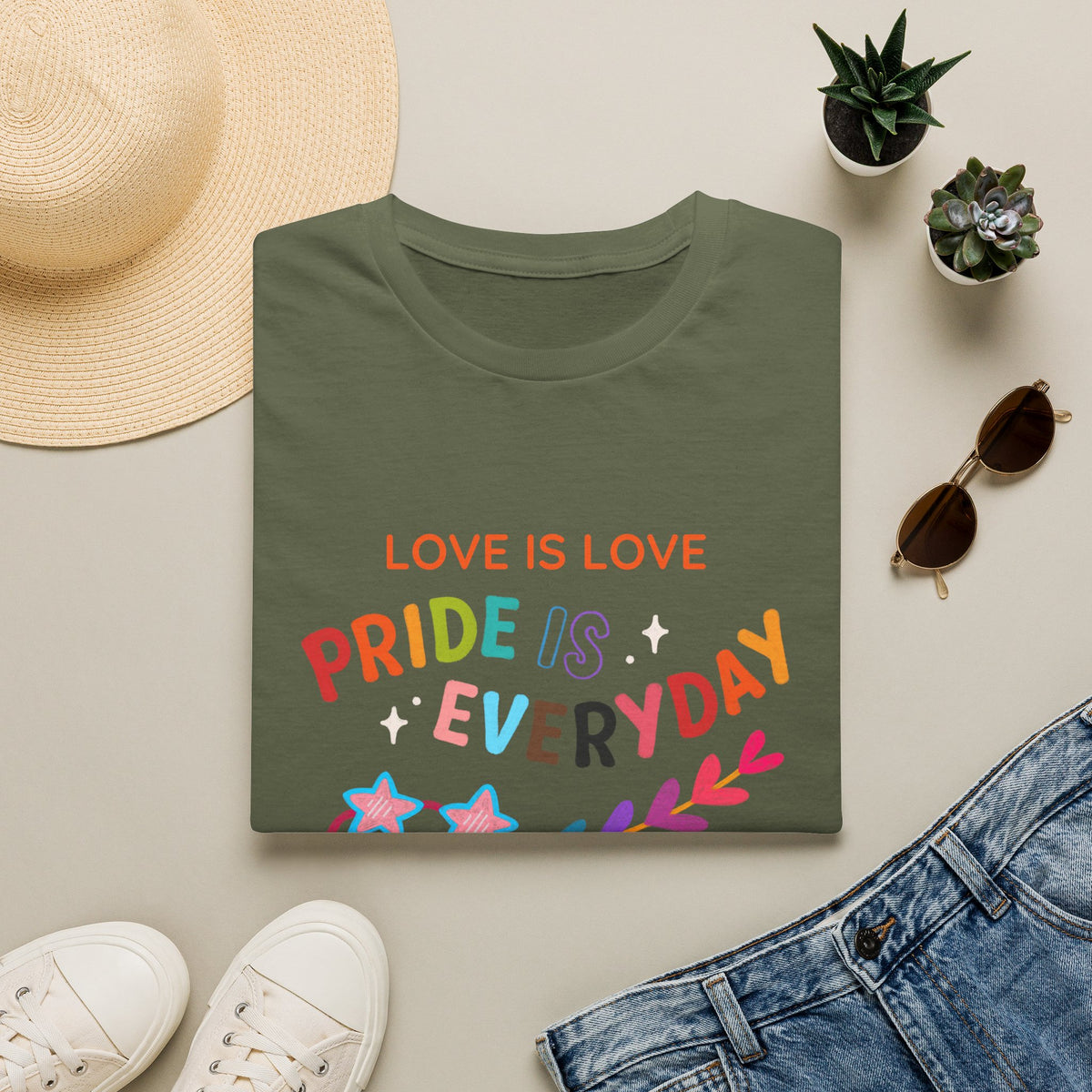 Love Is Love Pride Is Everyday T-Shirt | Rainbow Typography