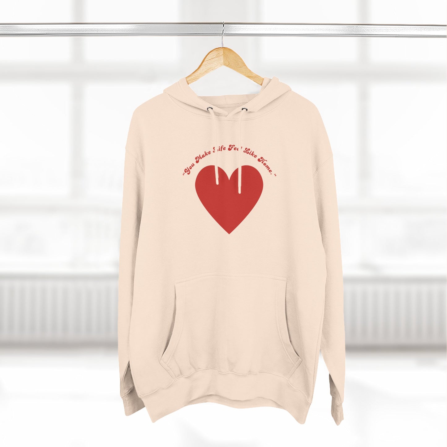 Red Heart Illustration Hoodie | Simple Minimal Love Graphic