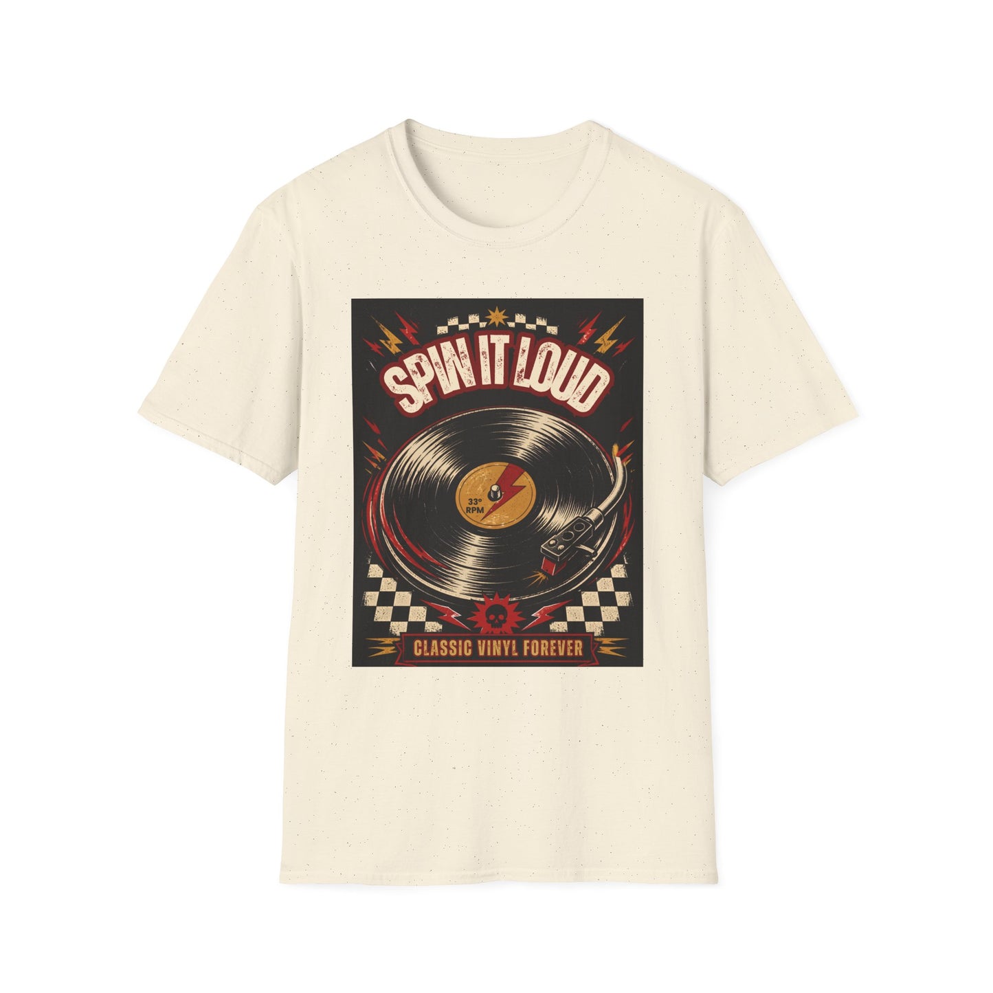 Spin It Loud Vinyl Record T-Shirt | Retro Music Graphic Tee