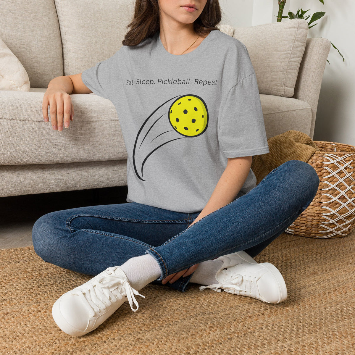 Eat. Sleep. Pickleball. Repeat. T-Shirt | Pickleball Ball Graphic Tee