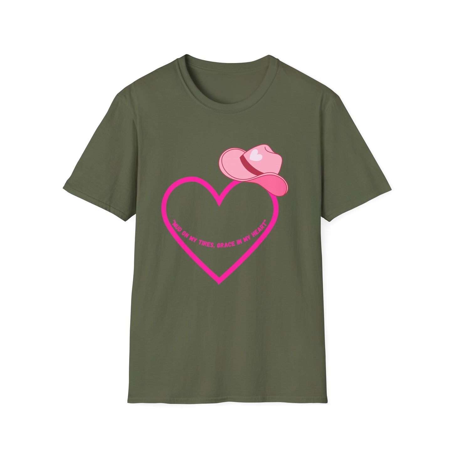 Pink Cowboy Hat Heart T-Shirt | Western Heart Graphic Tee