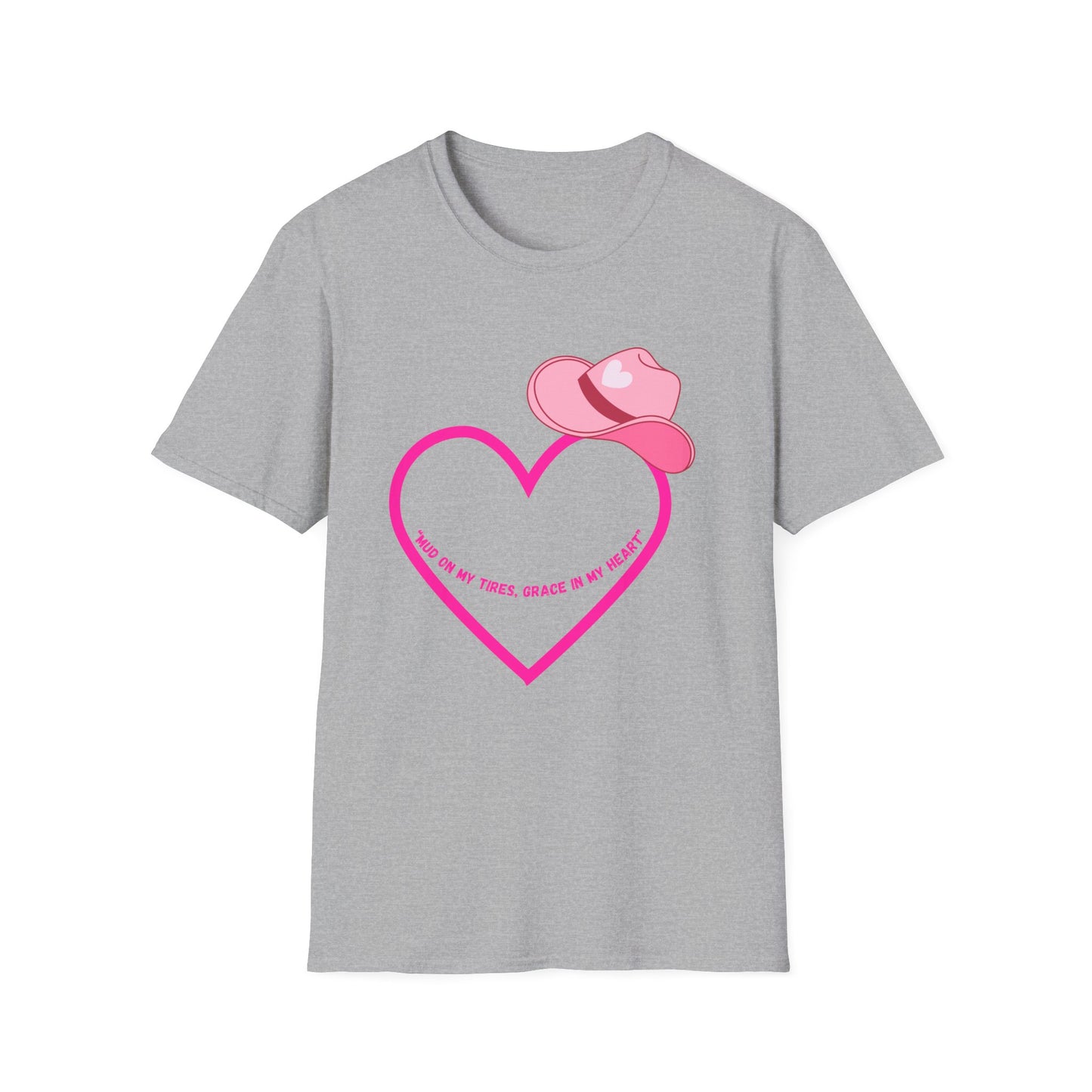 Pink Cowboy Hat Heart T-Shirt | Western Heart Graphic Tee