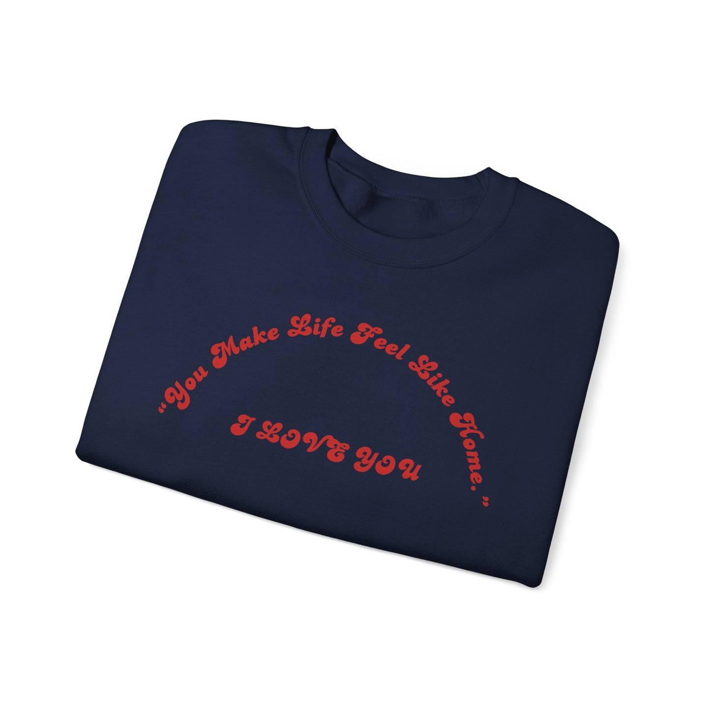 I Love You Crewneck Sweatshirt — Retro Red Script Valentine Sweatshirt