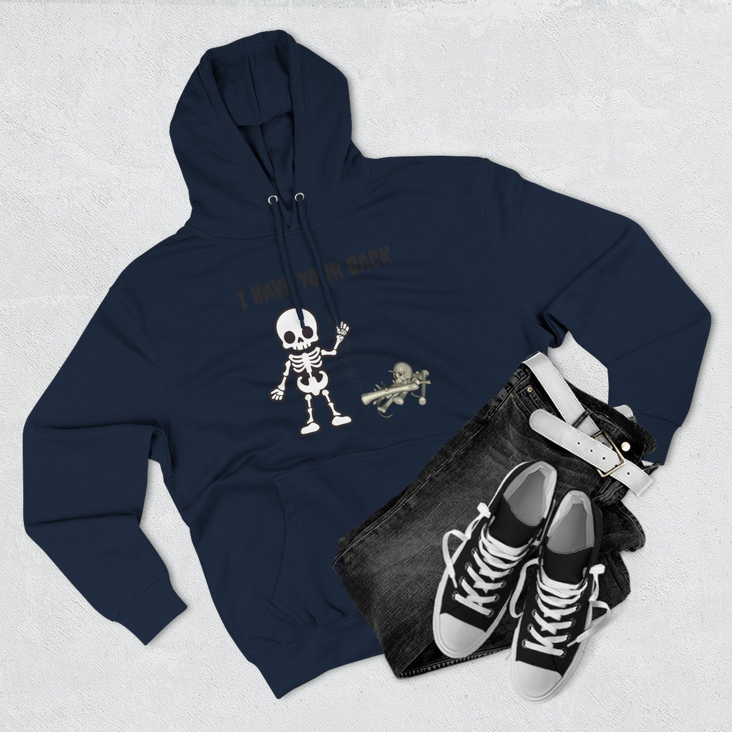 Skeleton Support Fleece Hoodie, Funny Sweatshirt, Unique Gift for Halloween, Cozy Fall Wear, Unisex Hoodie