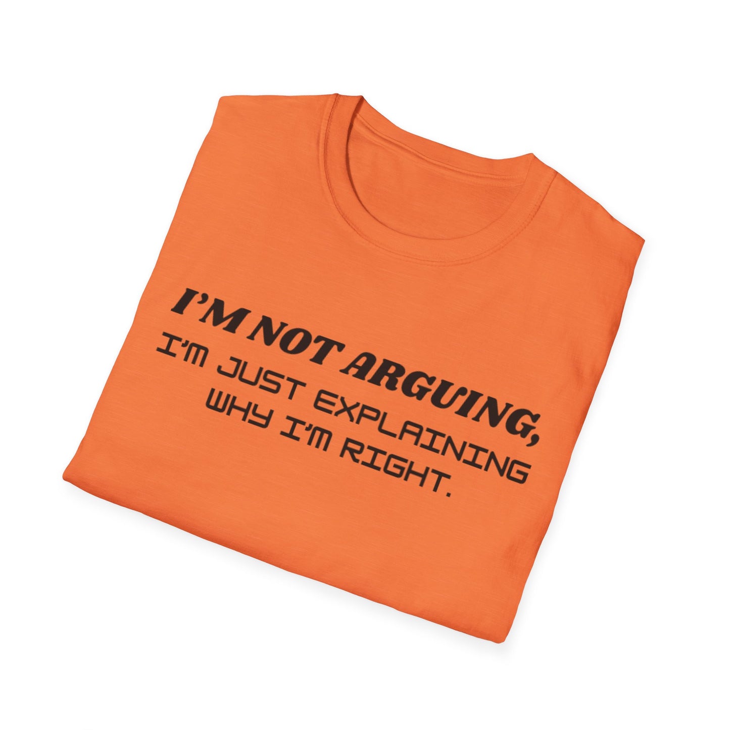 I'm Not Arguing Unisex Softstyle T-Shirt, Funny Quote Tee, Gift for Friends, Humor T-Shirt, Casual Wear, Everyday T-Shirt