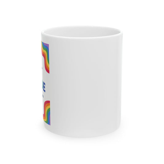 Pride Rainbow Wave Mug | Ceramic Coffee Cup 11oz 15oz