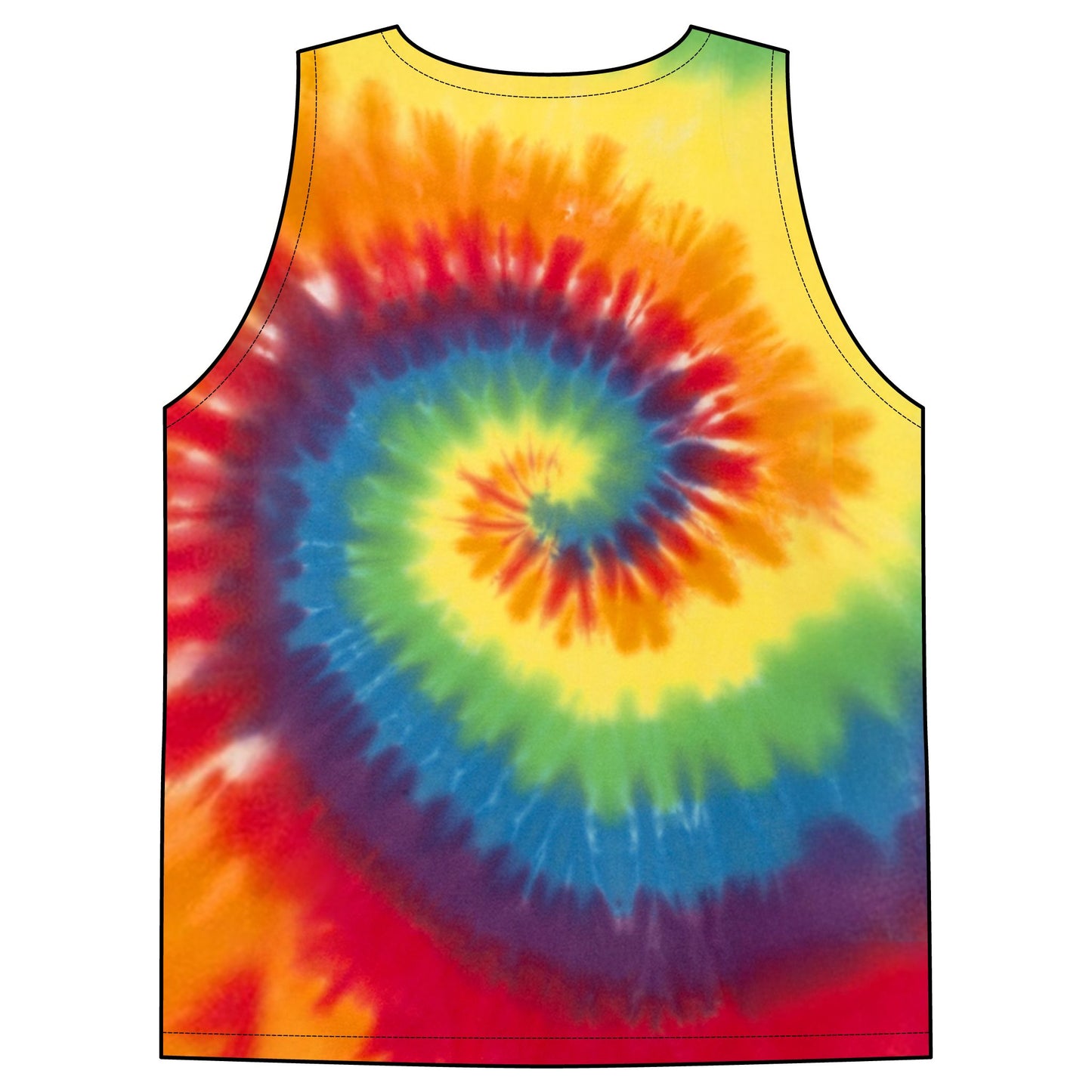 2026 Rainbow Tie-Dye Tank Top | Spiral Swirl Festival Beachwear