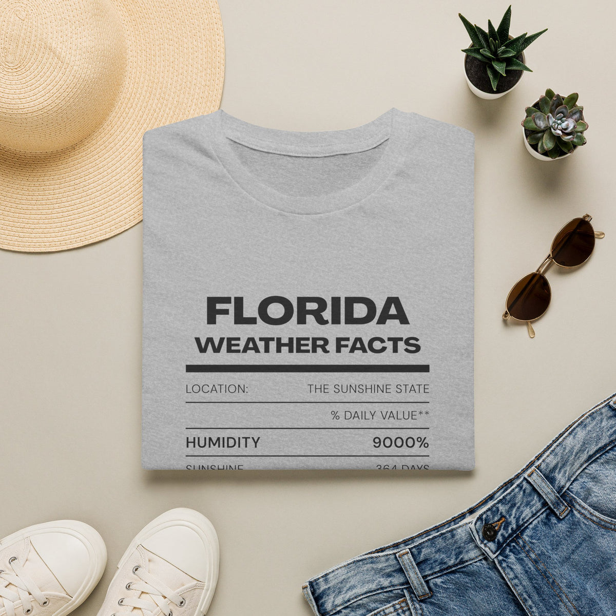 Florida Weather Facts T-Shirt | Humidity 9000% Graphic Tee